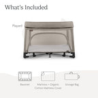 Remi 3-in-1 Portable Playard, Bassinet & Travel Crib - Wells (Wells (Dark Taupe Mélange))