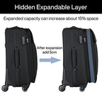 20 Inch Expandable Carry On Luggage 22x14x9 Airline Approved Softside Suitcases with Wheels Lightweight Travel Luggage Rolling Suitcase with Lock for Men and Women (Dark Gray / 20 Inch)