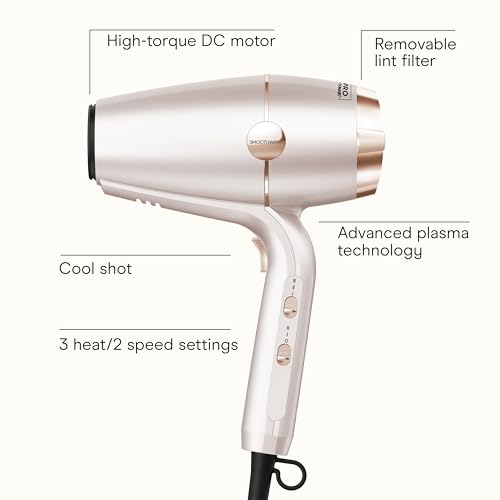 Hair Dryer with Diffuser & Concentrator (Pink Champagne / 1 Count (Pack of 1))