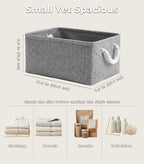 Storage Bins for Shelves (Grey / Small -11.8Lx7.9Wx5.2H)