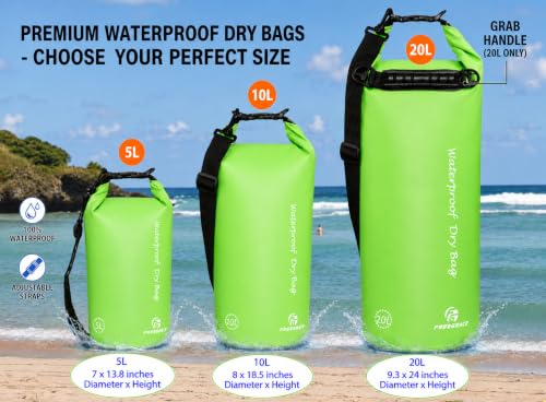 Waterproof Dry Bag with Double Zip (5L / Without Window / Green)
