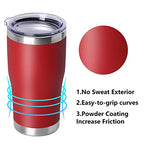 20oz Tumbler with Lid Stainless Steel Tumblers Bulk (Red / 4 count)
