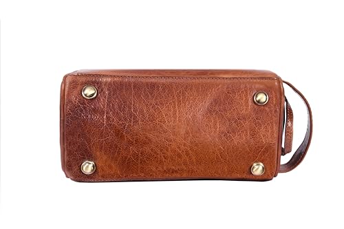 Aaron Leather Goods Waterproof Dopp Kit Travel Pouch (Jade Brown)