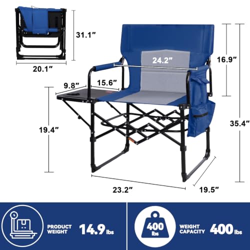 2 Pack Folding Director Chair for Outdoor (Blue)