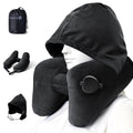 Neck Pillow for Travel Inflatable Airplane Pillow Comfortably Supports Head (Dark Black)