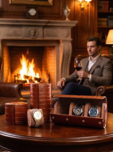 3 Watch Travel Case (Dark Brown / 3 Slot)