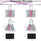 Neoprene Multipurpose Beach Bag Tote with Inner Zipper Pocket (White Camo / Large)