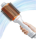 4-in-1 Hot Air Brush - Hair Dryer & Styler with 33000 RPM Motor, Gloss PRO Coating for Shine, 3 Heat Settings, Tangle-Free Ionic Bristles for Frizz-Free Blowouts (US Plug) (Standard)