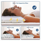Ultra Flat Pillows for Sleeping Thin (White / 1Pc-King Size)