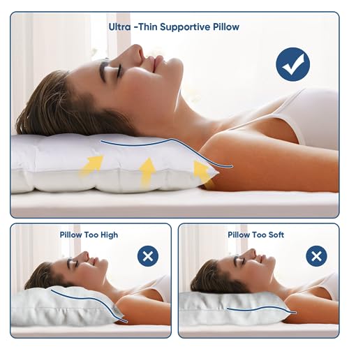 Ultra Flat Small Pillow for Sleeping (White / 1Pc-Mini Size)