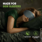 Bamboo Cotton Large Sleep Mask with Bluetooth Wireless Headphones (Gray)