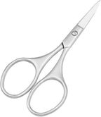 Multicolor Professional Grooming Scissors for Personal Care Facial Hair Removal and Ear Nose Eyebrow Trimming Stainless Steel Fine Straight Tip Scissors 3.9 Inch (Silver Set D)