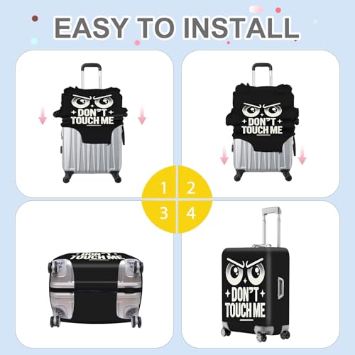 Funny “Don’t Touch Me” Luggage Cover (#6 / L(fits 28-30Inch suitcase))