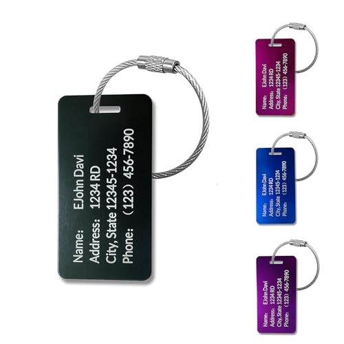 5Pack) Custom Personalized Luggage Tags-Customized Unique tag for Suitcase Backpack Travel,Bags ((3.8×2)) ((3.8×2))
