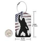 American Flag Leather Luggage Tag with Stainless Steel Ring (4 PCS / American Flag)