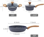 3 Piece Cookware Set (Black / 3-Piece Set,9.25" skillet)