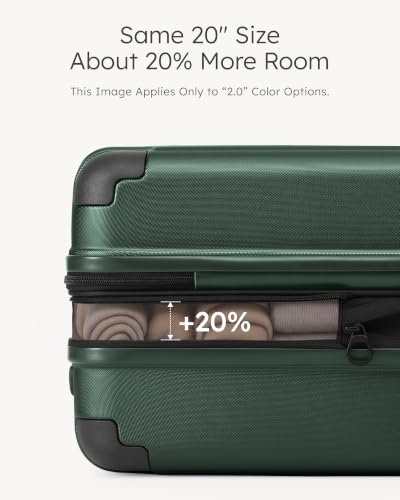 Luggage Lightweight and Durable Hardshell (Dark Green2.0 / S(20in))