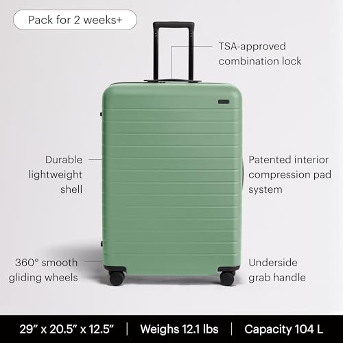 Large Checked Luggage (Sea Green)