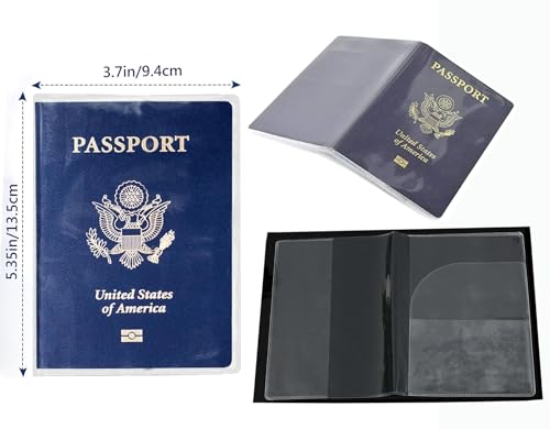 3 Pack Passport Holder + 2 PVC Covers (Black)