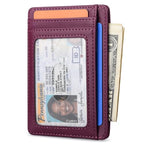 Slim Minimalist Front Pocket RFID Blocking Leather Wallets for Men and Women (Small / Alaska Purple)