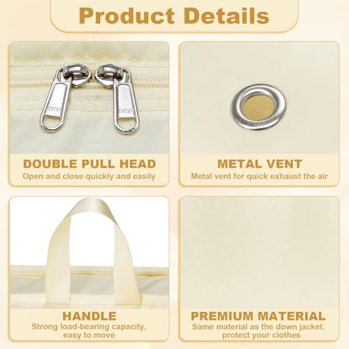 Packing Cubes for Travel Packing Organizers Compression Travel Cubes (Beige / Large)