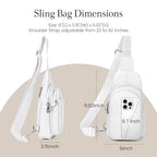 Genuine Leather Small Crossbody Bags for Women Anti (White)
