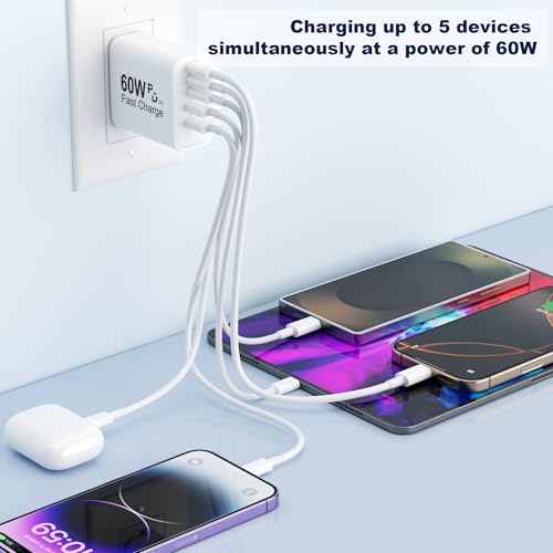 60W USB C Charger Block (White)