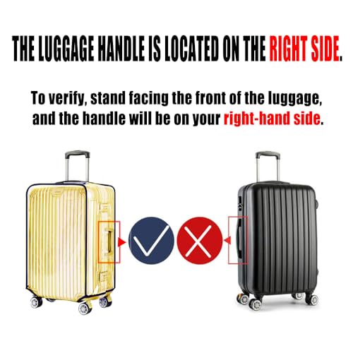24 Inch Waterproof Clear Suitcase Cover (Black Trim-0.2mm / 24" Suitcase Cover.)