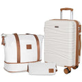 Expandable 22x14x9 Airline Approved 21" Carry On Luggage Set (White)