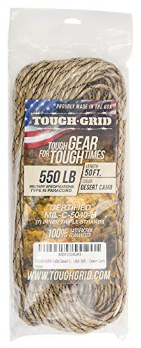 550 Paracord 100% Nylon (Desert Camo / 50 Ft.)