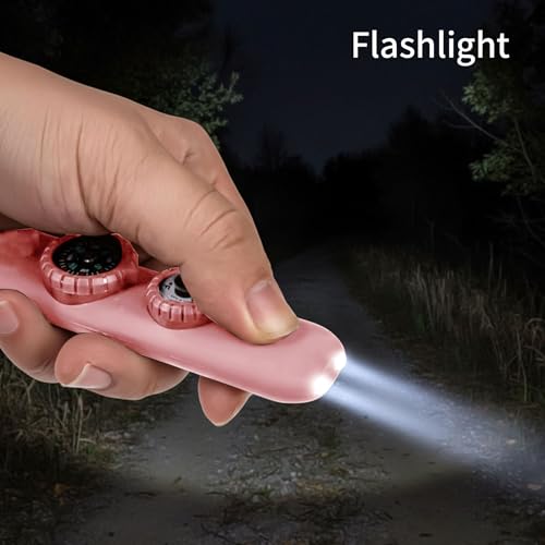 Multifunctional Survival Emergency Whistle for Kids with Compass Hiking Survival (pink2pcs)