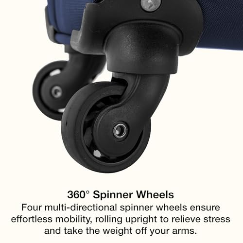 Anzio Softside Expandable Luggage with Spinner Wheels (Navy / 2-Piece Set (22/30))