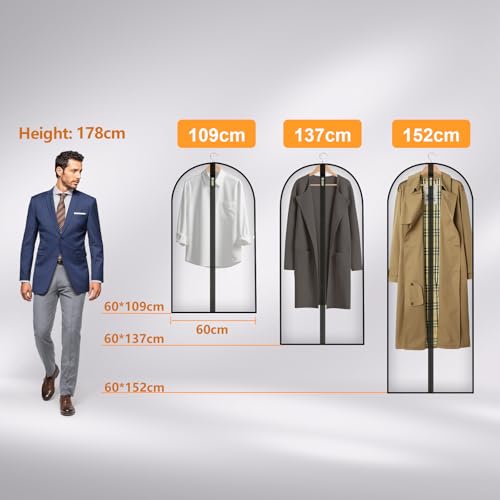 Travel Garment Suit Bag 54" for Hanging Clothes for Men Suits Shirts Coats (54" 2PK)