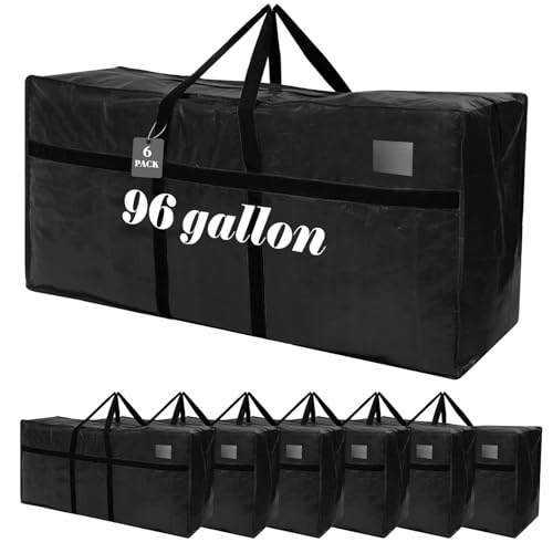 4 Pcs 96 Gallon Extra Large Moving Bags Heavy Duty Storage Bag (96 Gallon / Black)