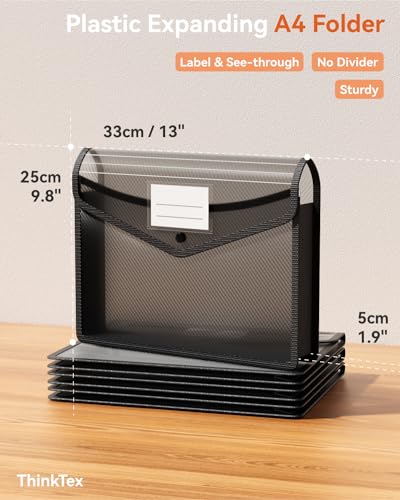 Plastic Expanding File Folder (5 Packs / Letter/A4)