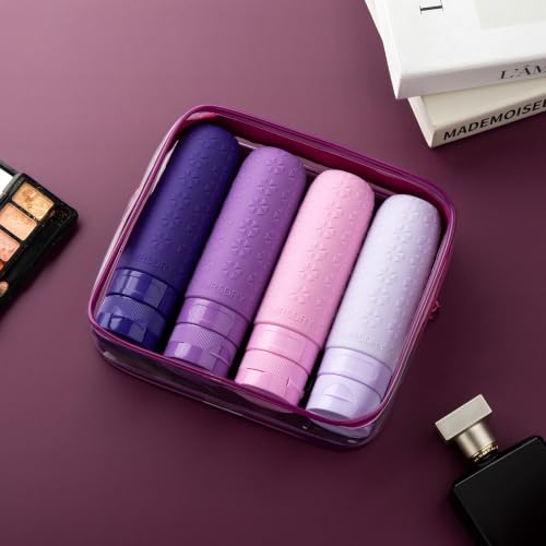 Travel Bottles for Toiletries (Purple / 3 Ounces)