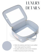 Clear Large Makeup Bag Mahjong Tile Bag Zipper & Handle Light Blue (Light Blue / Large Luxe)