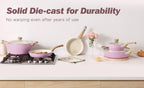 Ceramic Pots and Pans Set Nonstick (Ceramic Pink)