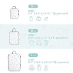 Compression Packing Cubes for Travel (01 White Teardrop-shaped Texture / 4-Piece Set)