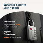Luggage Locks TSA Approved (3 Pack / Silver)