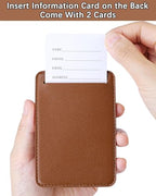Leather Luggage Tags for Suitcases (Brown / 2 Pack)