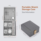Watch Box 4 Watch Travel Case with Combination Lock (Grey / 4-Slot)