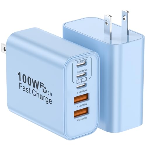 USB C Charger Block (2packs 100W / Blue)