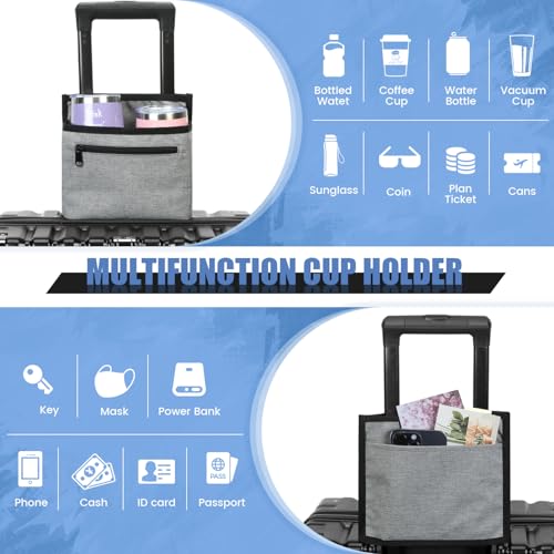 Luggage Travel Cup Holder for Suitcase (light gray)