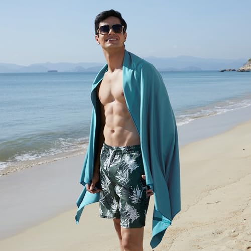 Microfiber Towel Quick Dry Camping & Travel & Gym Towel. Compact (Peacock Blue / 24.00" x 12.00")