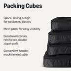4 Piece Packing Cubes Travel Accessories Set (Black / 4 x Large)