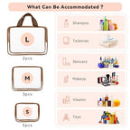 10 PCS Clear Travel Bags for Toiletries (Coffee)