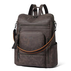 Vegan Leather Laptop Backpack for Women 15.6 inch Work Backpack Fashion Travel Backpack Purse for Business College (Nubuck Coffee)