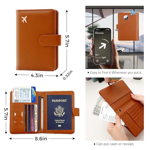 Premium Leather Passport Holder Covers Case (AIR-BROWN)
