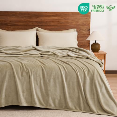 Fleece Blanket Twin Size 76x90 (Khaki / Twin xl(76" X 90"))